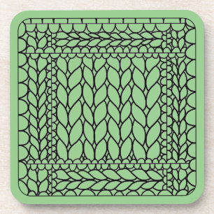 Dessous-de-verre Sous-verres en plastique dur KNIT PURL SAGE