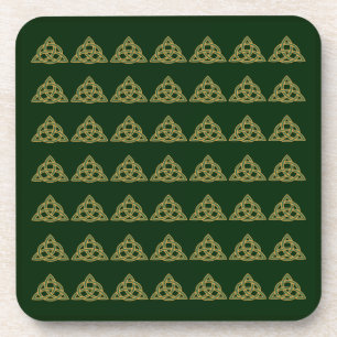 Dessous-de-verre Sous-verres en plastique vert Trinity Knot