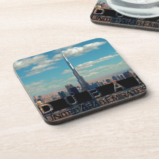 Dessous-de-verre Souvenir de Dubaï UAE (Côté gauche)