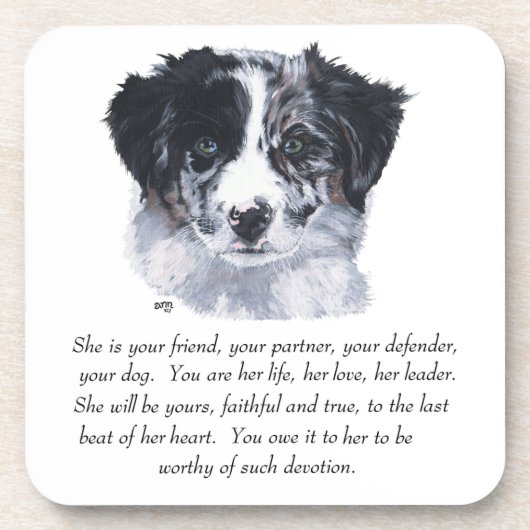 Dessous-de-verre Souvenirs Border Collie (Devant)
