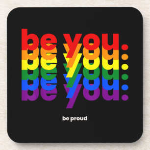 Dessous-de-verre Soyez vous soyez fier LGBTQ Fierté Arc-en-ciel Les
