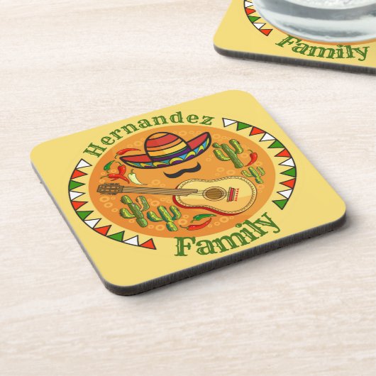Dessous-de-verre Spanish Fiesta Personalized NAME Fun Cinco De Mayo (Côté gauche)