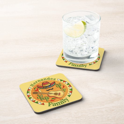 Dessous-de-verre Spanish Fiesta Personalized NAME Fun Cinco De Mayo (Côté Droit)