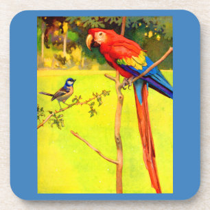 Dessous-de-verre sparrow and parrot