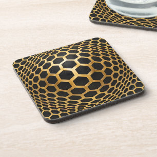 Dessous-de-verre Sphère Hexagone Doré
