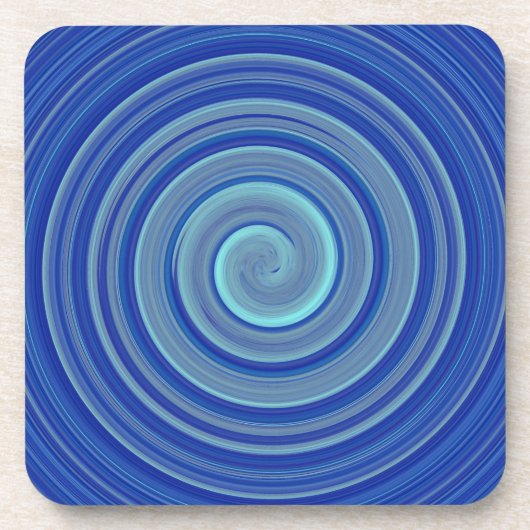 Dessous-de-verre spirale bleue et turquoise (Devant)