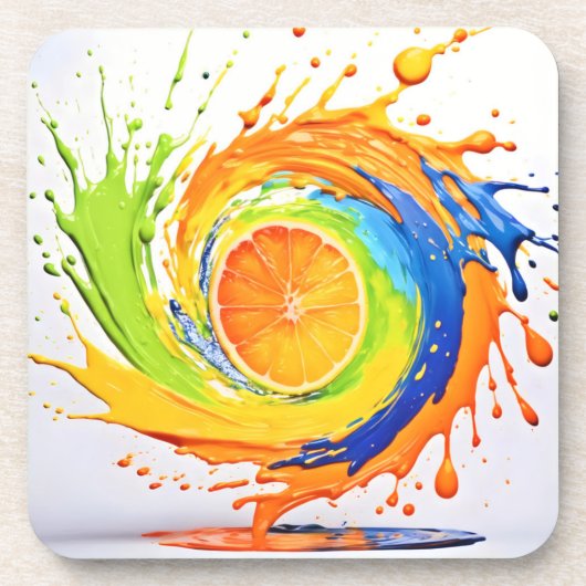 Dessous-de-verre Splash Citrus de la conception des couleurs (Devant)