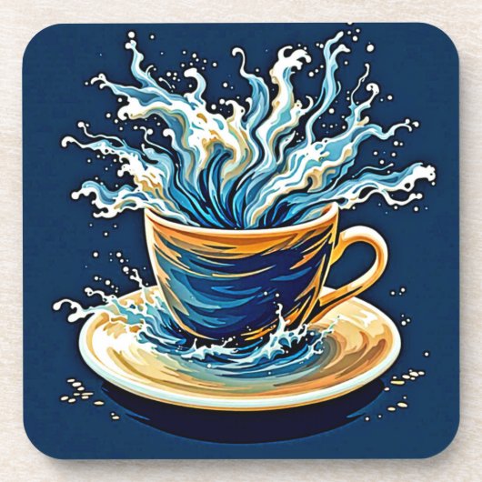 Dessous-de-verre Splash de café océanique (Devant)