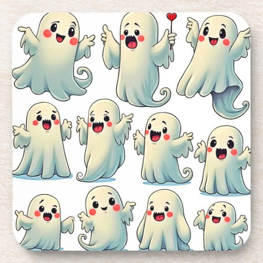 Dessous-de-verre Spooky Cute Ghosts: Hauntingly Fun! (Devant)