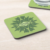 Dessous-de-verre Spring Green Leaves Aesthetic Typography (Côté gauche)