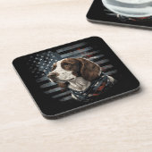 Dessous-de-verre Springer Spaniel Chien Drapeau Américain (Côté gauche)