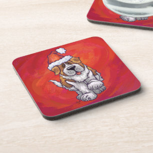 Dessous-de-verre St Bernard Noël En Rouge