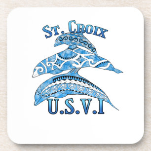Dessous-de-verre St. Croix USVI Dauphins tribaux de vacances