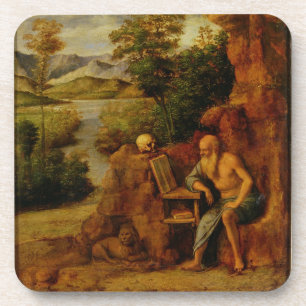 Dessous-de-verre St Jerome, c.1500 (huile sur le panneau)