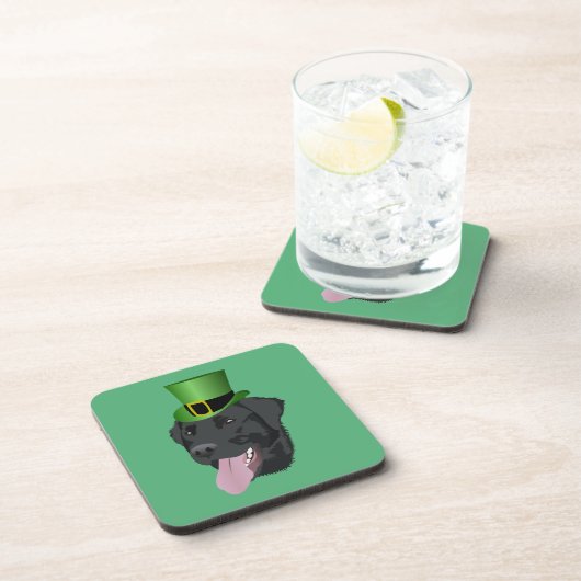 Dessous-de-verre St. Patrick's Day Black Labrador (Côté Droit)