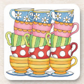 Dessous-de-verre Stacked Teacups Teatime Illustration (Devant)