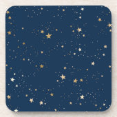 Dessous-de-verre Star d'or sur le Motif de nuit bleu (Devant)