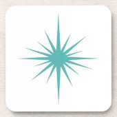 Dessous-de-verre Starburst atomique bleu turquoise Mi-siècle Rétro (Devant)