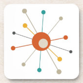 Dessous-de-verre Starburst atomique rétro milieu du siècle (Devant)