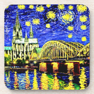 Dessous-de-verre Starry Night Cologne Allemagne Cathédrale