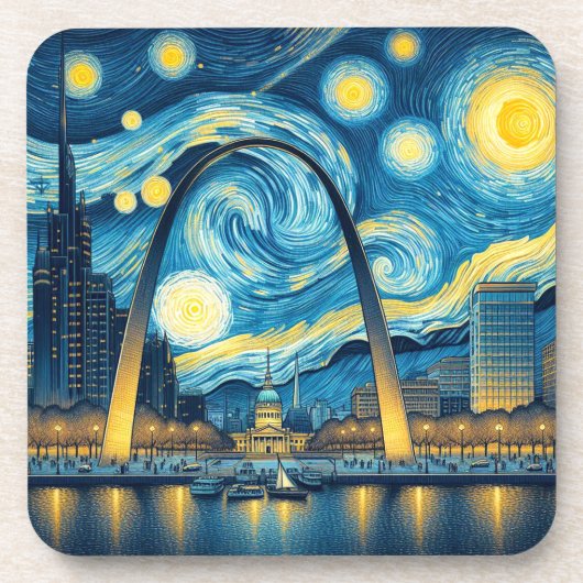 Dessous-de-verre Starry Night St. Louis Missouri (Devant)