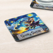 Dessous-de-verre Starry Night Witchy Halloween Design (Côté gauche)