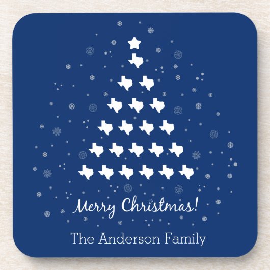 Dessous-de-verre State Flag Blue Elegant Texas Christmas Tree (Devant)