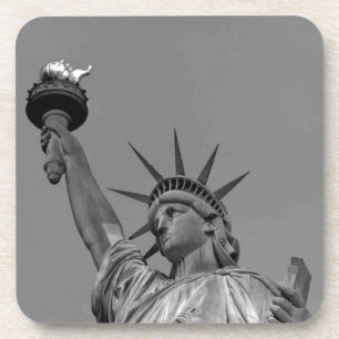 Dessous-de-verre Statue noire et blanche de Liberty New York