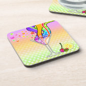 DESSOUS-DE-VERRE STYLE MARTINI D'ART DE POP D'ANNÉES '60 (Côté gauche)