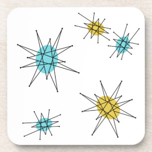 Dessous-de-verre Style moderne de la moitié du siècle, Starburst