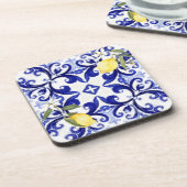 Dessous-de-verre style sicilien, citrons, majolica (Côté gauche)