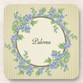 Dessous-de-verre Style victorien Courbe de Fleur Bleue (Devant)