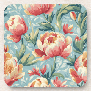 Dessous-de-verre Style victorien élégant pivoines florales