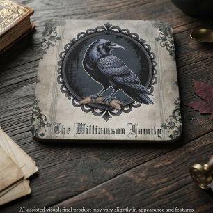 Dessous-de-verre Style Vintage Académie Sombre Corbeau Gothique