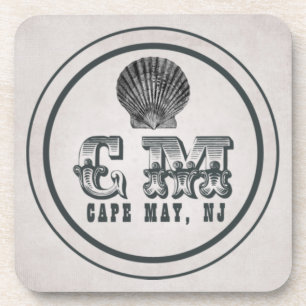 Dessous-de-verre Style vintage Cape May NJ Beach Tag Drink Coasters