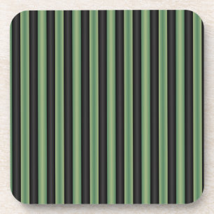 Dessous-de-verre Style Vintage Olive Sage Vert noir 3D rayé