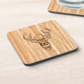 Dessous-de-verre Style White Tail Deer Head Wood (Côté gauche)