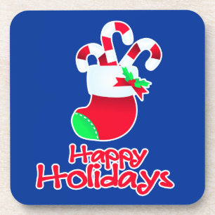 Dessous-de-verre Sucres de canne de Noël dans l'ensemble de botte