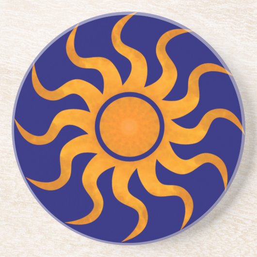 Dessous de verre Sun 2 - Bleu Sapphire (Devant)