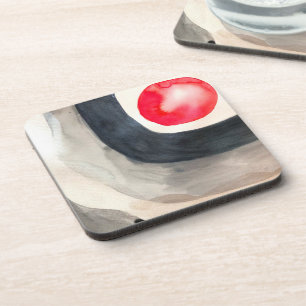 Dessous-de-verre Sun gris et noir art moderne abstrait