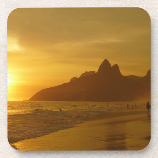 Dessous-de-verre Sun Set à Ipanema Beach Brésil (Devant)