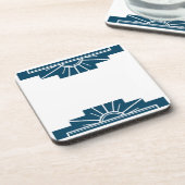 Dessous-de-verre Sunburst Art Déco dans Dark Turquoise (Côté gauche)