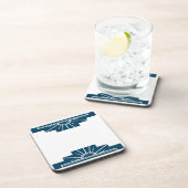 Dessous-de-verre Sunburst Art Déco dans Dark Turquoise (Côté Droit)