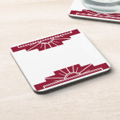 Dessous-de-verre Sunburst Art Déco dans Deep Ruby (Côté gauche)