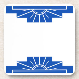 Dessous-de-verre Sunburst Art Déco en bleu profond