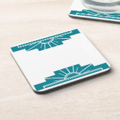 Dessous-de-verre Sunburst Art Déco en Turquoise (Côté gauche)