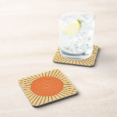 Dessous-de-verre Sunburst géométrique moderne - Mandarin Orange (Côté Droit)