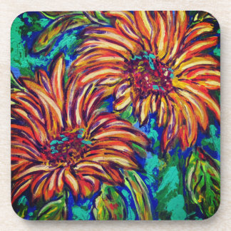Dessous-de-verre Sunflowers Hard plastic coaster set