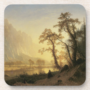 Dessous-de-verre Sunrise, Vallée de Yosemite par Albert Bierstadt
