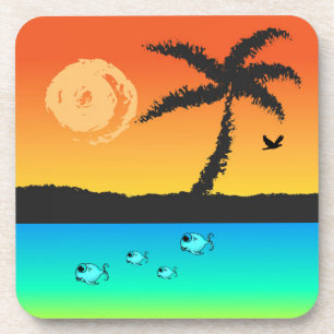 Dessous-de-verre Sunset de l'île